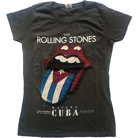 Rolling Stones tričko, Havana Cuba Girly Grey, dámske