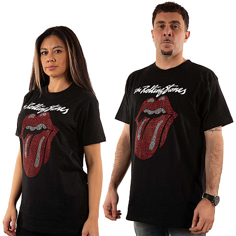 Rolling Stones tričko, Logo & Tongue Diamante Black, pánske