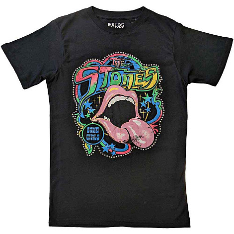 Rolling Stones tričko, Some Girls Neon Tongue Embellished Black, pánske