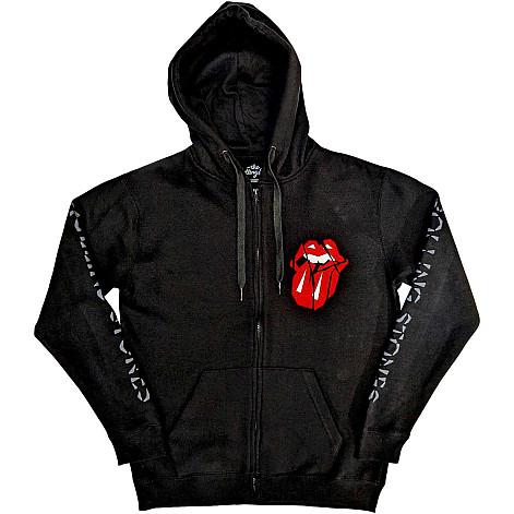 Rolling Stones mikina, Hackney Diamonds Shattered Tongue Zipp Black, pánska