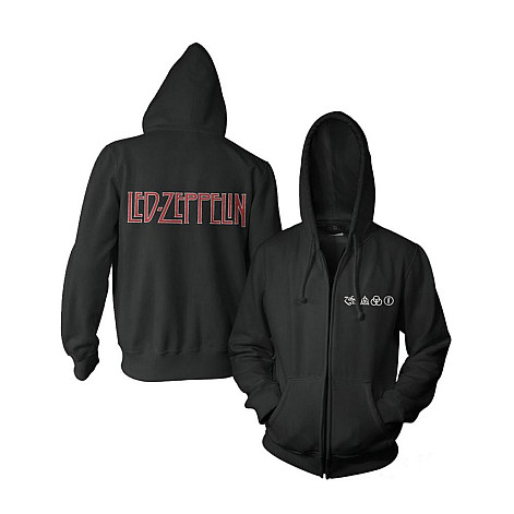 Led Zeppelin mikina, Logo & Symbols Black Zip, pánska