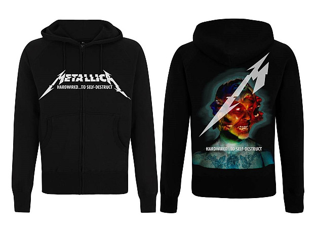 Metallica mikina, Hardwired Album Cover Black Zip, pánska