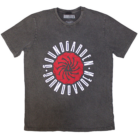 Soundgarden tričko, Circle Logo Stone Wash Charcoal Grey, pánske
