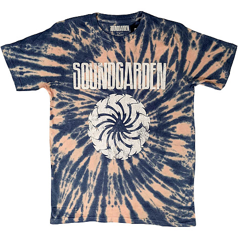 Soundgarden tričko, Logo Swirl Dip Dye Wash Blue, pánske