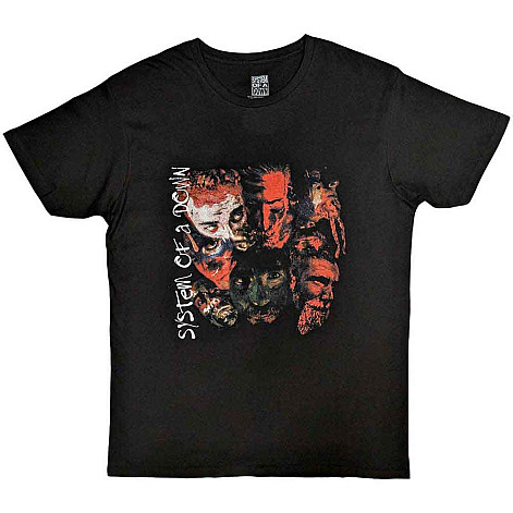 System Of A Down tričko, Painted Faces V.2 Black, pánske