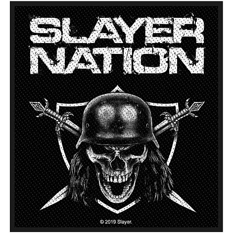 Slayer tkaná nášivka PES 100x90 mm, Slayer Nation