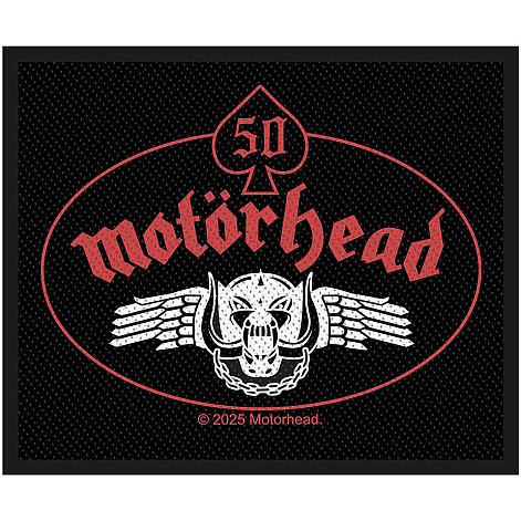 Motorhead tkaná nášivka PES 100 x 80 mm, Skull Wing