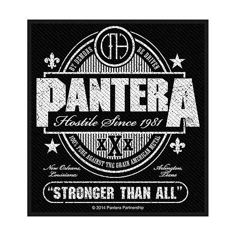 Pantera tkaná nášivka PES 100x90 mm, Stronger Than All
