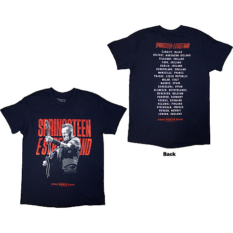 Bruce Springsteen tričko, Tour '24 Guitar Photo BP Navy Blue, pánske