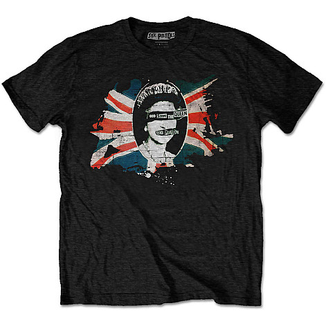 Sex Pistols tričko, God Save The Queen Flag Black, pánske