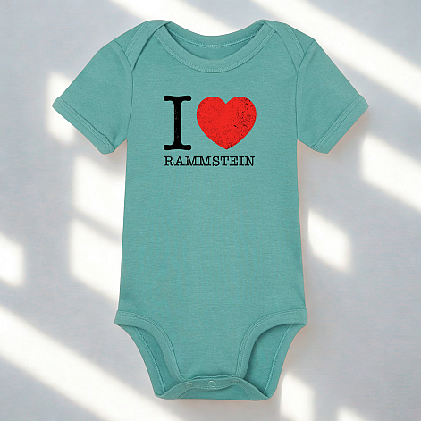 Rammstein dojčenské body, I Love Rammstein Peppermint Green, detské
