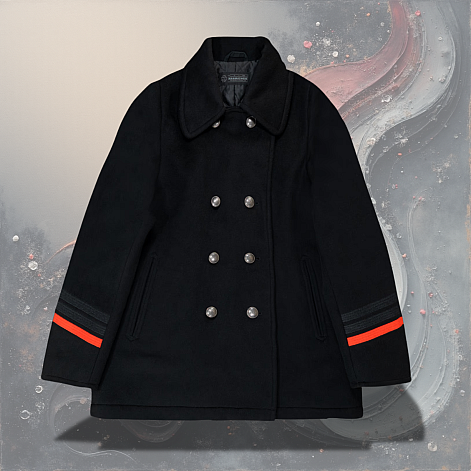 Rammstein vlněný kabát, Steuermann Buttons BP Black, pánský