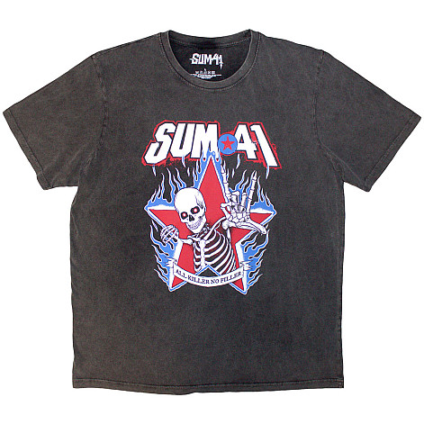 Sum 41 tričko, All Killer No Filler Skeleton Wash Charcoal Grey, pánske
