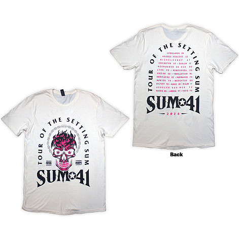 Sum 41 tričko, Tour '24 Pink Skull BP Natural, pánske