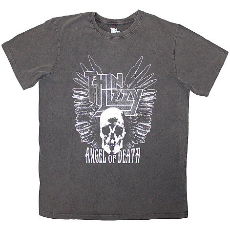 Thin Lizzy tričko, Angel Of Death Stone Wash Charcoal Grey, pánske