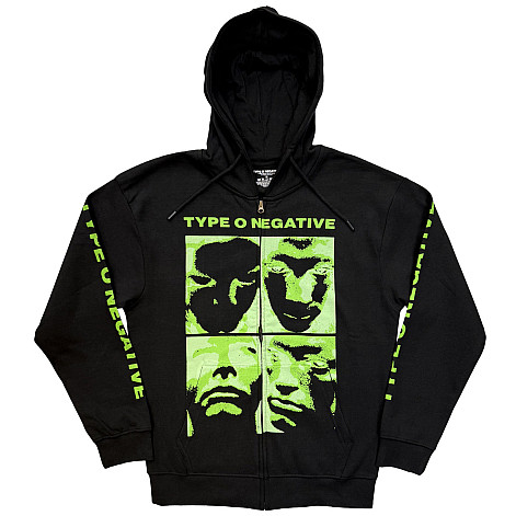 Type O Negative mikina, Faces Zipped Black, pánska