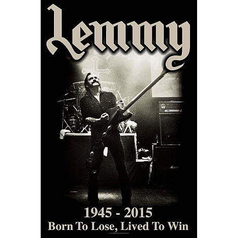 Motorhead textilný banner 68cm x 106cm, Lemmy Lived To Win