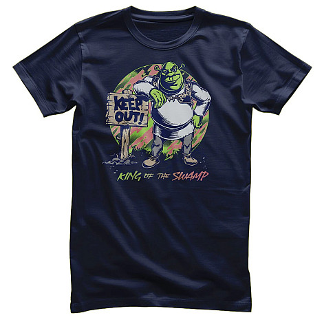 Shrek tričko, KEEP OUT - King Of The Swamp Navy Blue, pánske