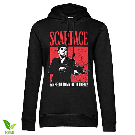 Scarface mikina, Say Hello To My Little Friend Organic Girly Black, dámska