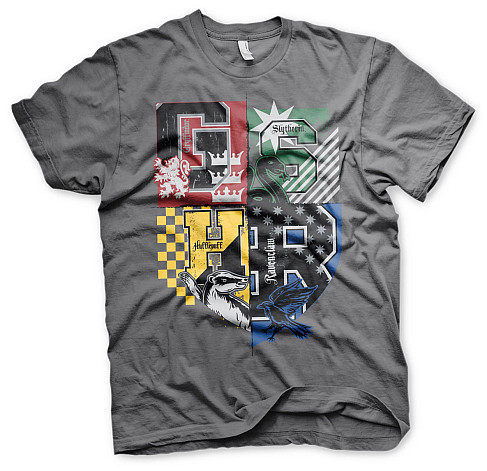 Harry Potter tričko, Dorm Crest Dark Grey, pánske