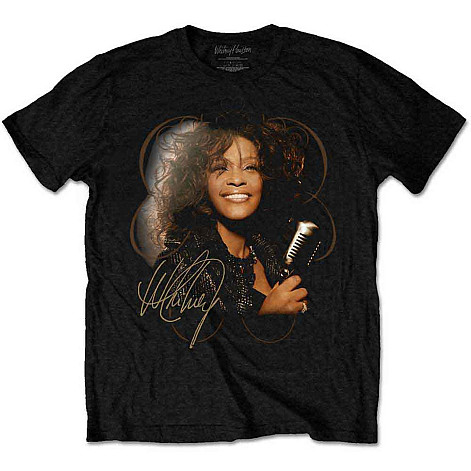 Whitney Houston tričko, Vintage Mic Photo Black, pánske