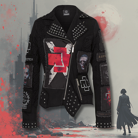 Rammstein bunda, Metal Patches Zip BP Black, dámska