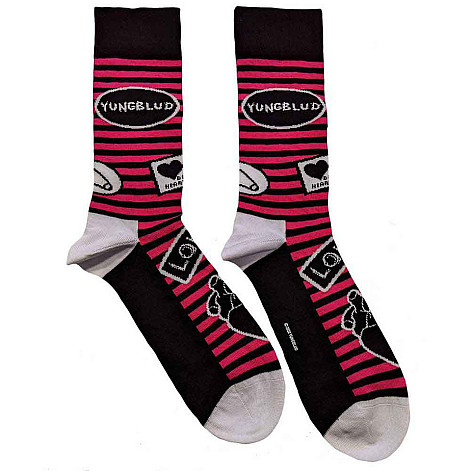Yungblud ponožky, Symbols Black, unisex - velikost 4 až 7 (36 až 40 EU)