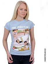One Direction tričko, Band Sliced Blue, dámske