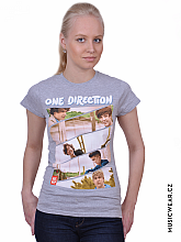 One Direction tričko, Band Sliced Grey, dámske