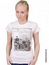 One Direction tričko, Band Lounge Black & White, dámske