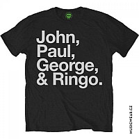 The Beatles tričko, John Paul George & Ringo Black, pánske