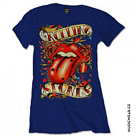 Rolling Stones tričko, Tongue & Stars Navy, dámske
