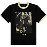 Tupac tričko, Flag Photo Black & Cream, pánske