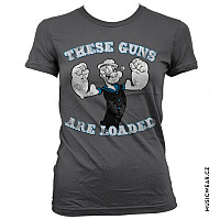 Pepek námořník tričko, These Guns Are Loaded Girly, dámske