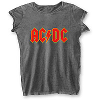 AC/DC tričko, Logo Burn Out Girly Grey, dámske