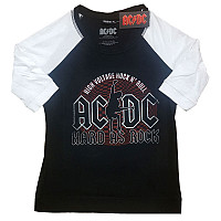 AC/DC tričko, Hard As Rock Raglan Black&White, dámske