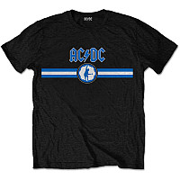 AC/DC tričko, Blue Logo & Stripe Black, pánske