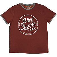 Alice in Chains tričko, Circle Emblem Ringer Red, pánske