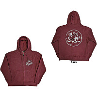 Alice in Chains mikina, Circle Emblem Zipped BP Maroon Red, pánska