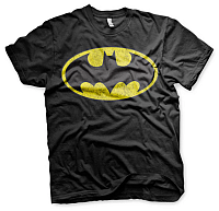 Batman tričko, Distressed Logo Black, pánske