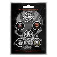 Five Finger Death Punch sada 5-ti placok průměr 25 mm, FFDP Logos