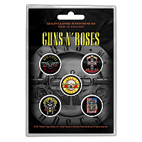 Guns N Roses sada 5-ti placok průměr 25 mm, Bullet Logo