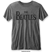 The Beatles tričko, Drop T Logo Burnout Charcoal Grey, pánske