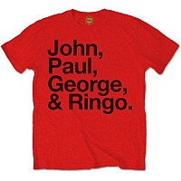 The Beatles tričko, John Paul George & Ringo Red, pánske