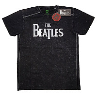 The Beatles tričko, Drop T Logo Snow Washed Black, pánske