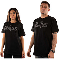 The Beatles tričko, Drop T Logo Diamante Crystals Black, pánske