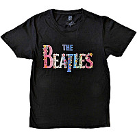 The Beatles tričko, Floral Logo Black, pánske