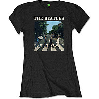 The Beatles tričko, Abbey Road & Logo Girly Black, dámske