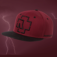 Rammstein šiltovka Snapback, Bordeaux Red & Black, unisex one size