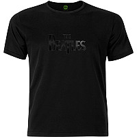 The Beatles tričko, Drop T Logo Hi-Build Black on Black, pánske